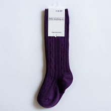 Load image into Gallery viewer, PLUM KNEE HIGH SOCKS - LITTLE STOCKING CO